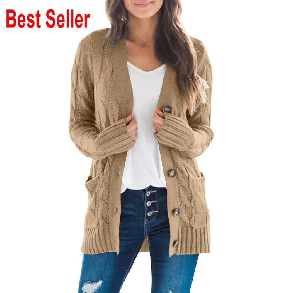 Cable Knit Open Front Cardigan Chunky Oversized Fall Winter Cozy